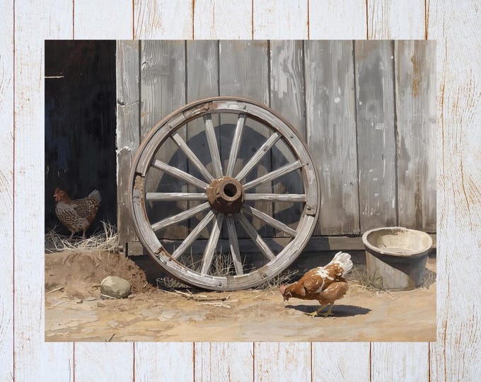 Farmhouse Wagon Wheel Note Card