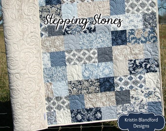 Layer Cake Quilt Pattern, PDF File, Stepping Stones, Easy Quick Beginner Quilting Sewing Digital Download PDF File Instant Upload Throw Baby