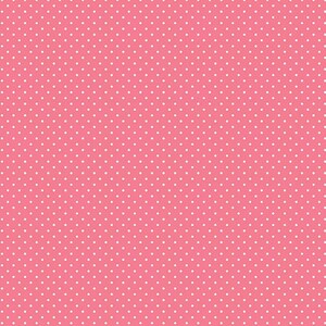 Rouge à lèvres matelassé à pois Riley Blake Designs C670 Rouge à lèvres rose corail sur blanc, petits pois, couture de base