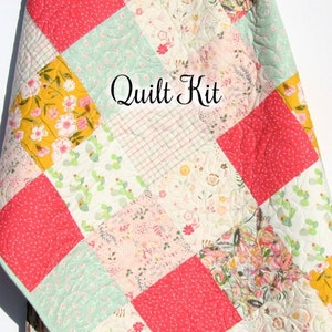 LAST ONES Quilt Kit, Cactus Girl Floral Nursery Bedding, Simple Easy Beginner DIY Do It YourselfQuilt to Make Yourself, Trendy Succulents