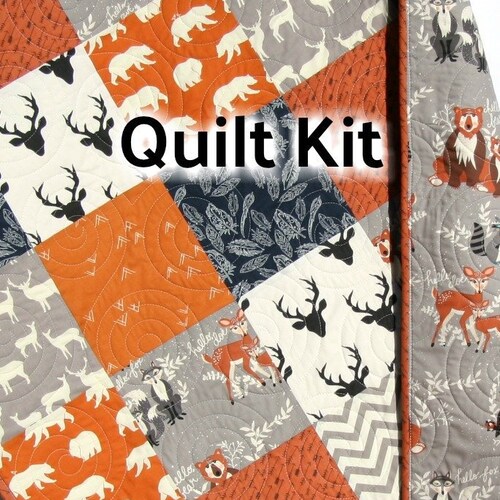 Woodland Quilt Kit Baby Boy DIY Project Forest Animals Etsy Canada
