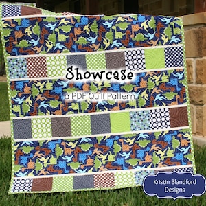 Quick Quilt Pattern, PDF File Moda Charm Pack, Riley Blake Stacker Showcase Focal Print, Beginner Quilter, Intermediate Quick Easy Baby