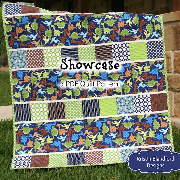 Quick Quilt Pattern, PDF File Moda Charm Pack, Riley Blake Stacker Showcase Focal Print, Beginner Quilter, Intermediate Quick Easy Baby