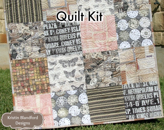 Pre Cut Quilt Kit Beginner Sewing Project Eclectic Elements Etsy