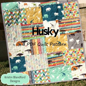 Husky-Quiltmuster Big Block Fat Quarter und Fat Eighth Freundlicher Überwurf Baby Runde Twin Queen King Schnell Einfach Moderne Stoffe Zeitgenössisch Einfach