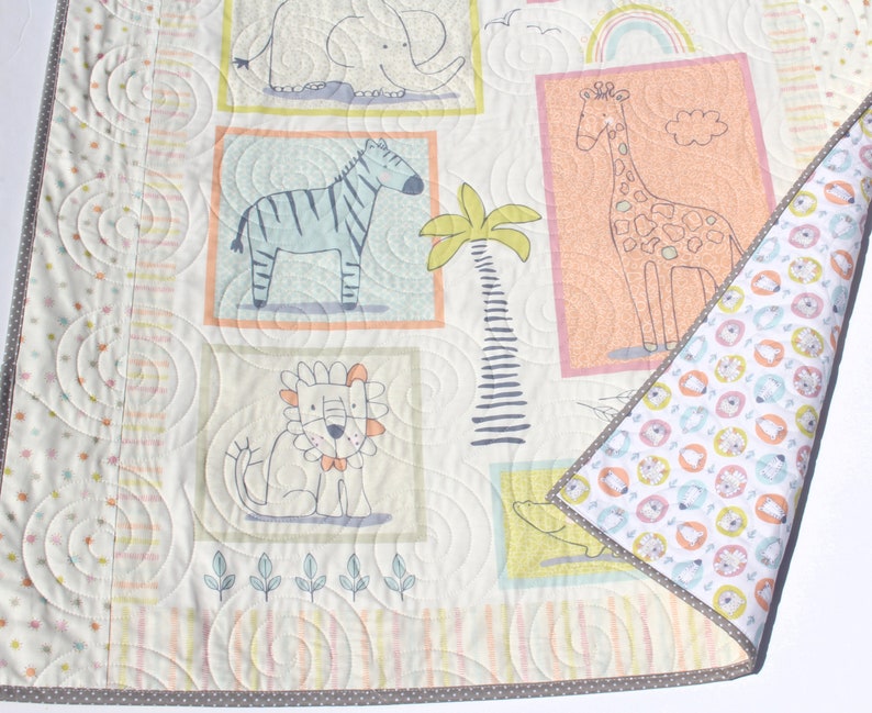 Safari Baby Quilt Kit – Low Volume Jungle Animal Quilt Kit for Gender ...