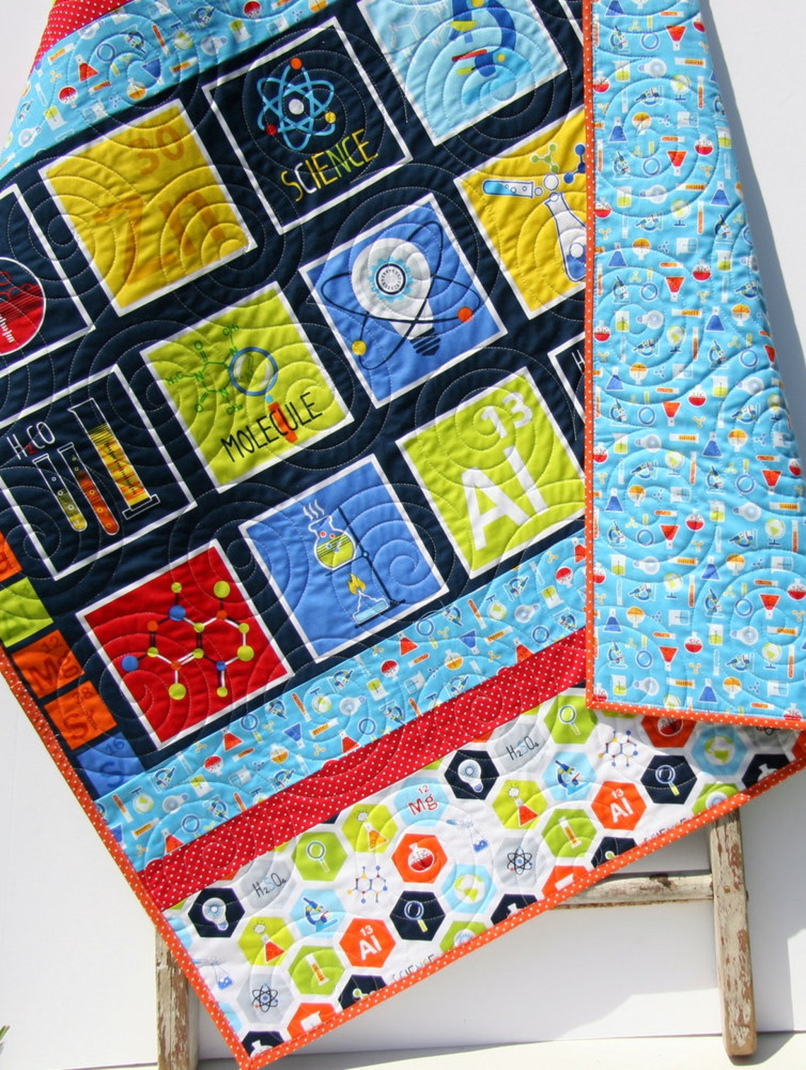 Science Quilt Kit in Baby and Toddler Sizes Bright Colorful Etsy