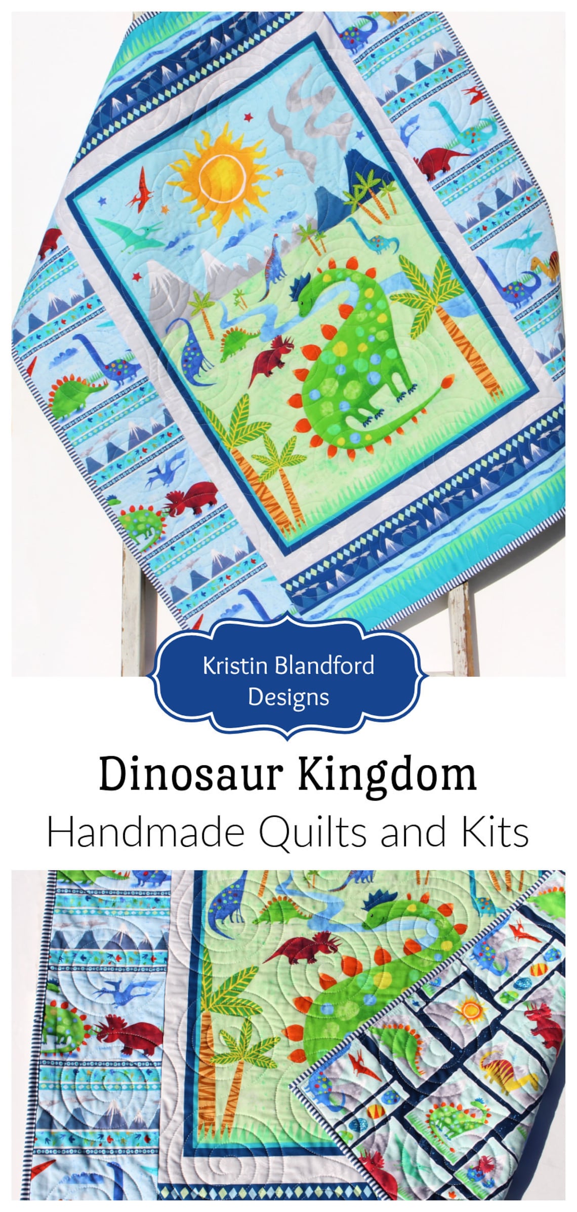 Dinosaur Quilt Kit Dino Panel Quick Easy Fun Beginner Etsy