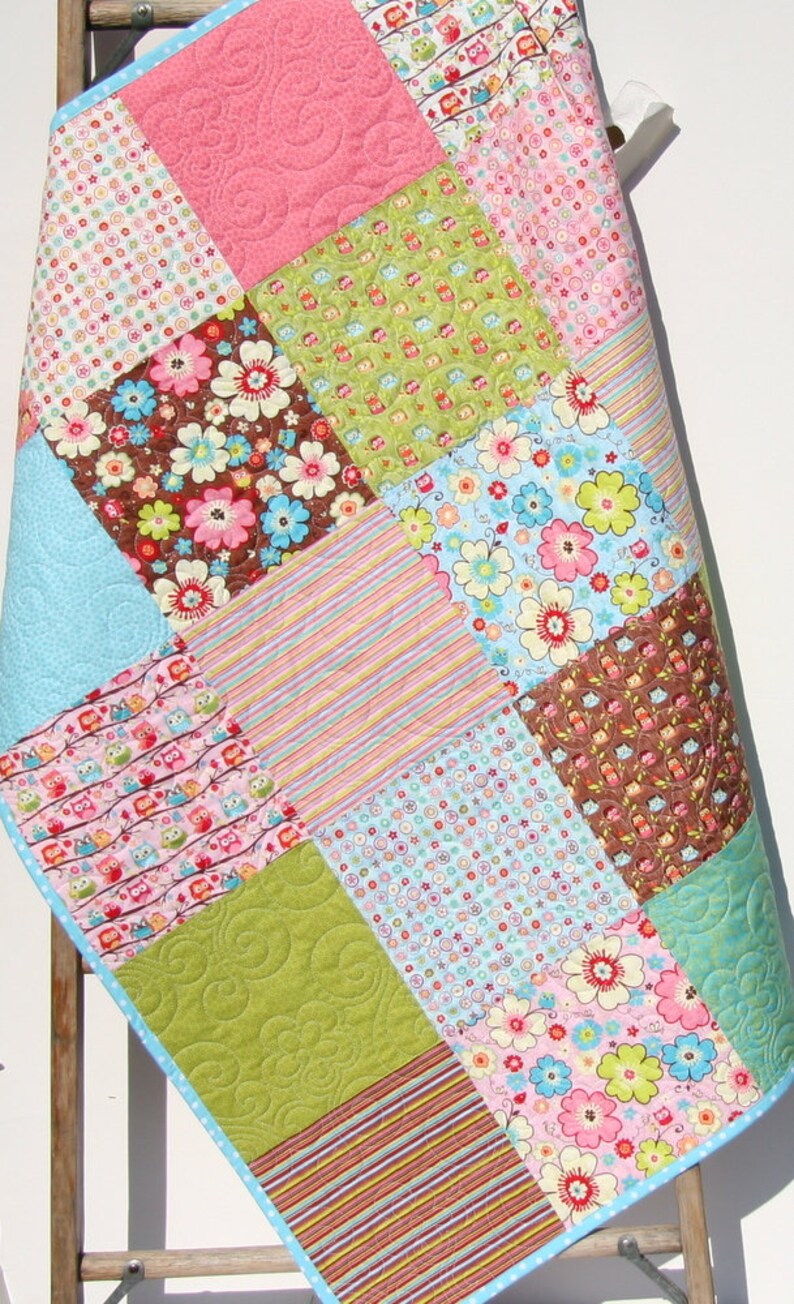 Pre Cut Quilt Kit Beginner Sewing Project Owls Happy Etsy