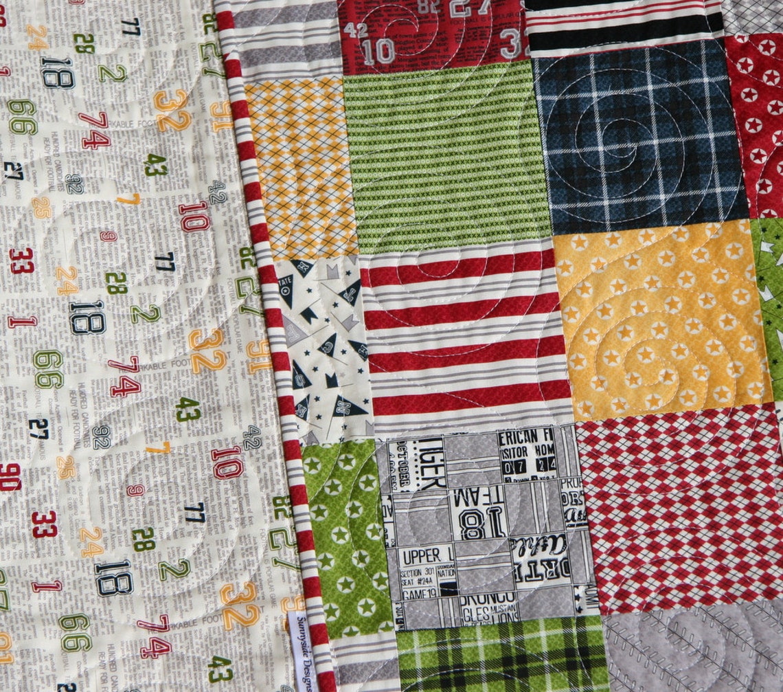 LAST ONE Sports Quilt Kit Varsity Sweetwater Moda Fabrics Etsy