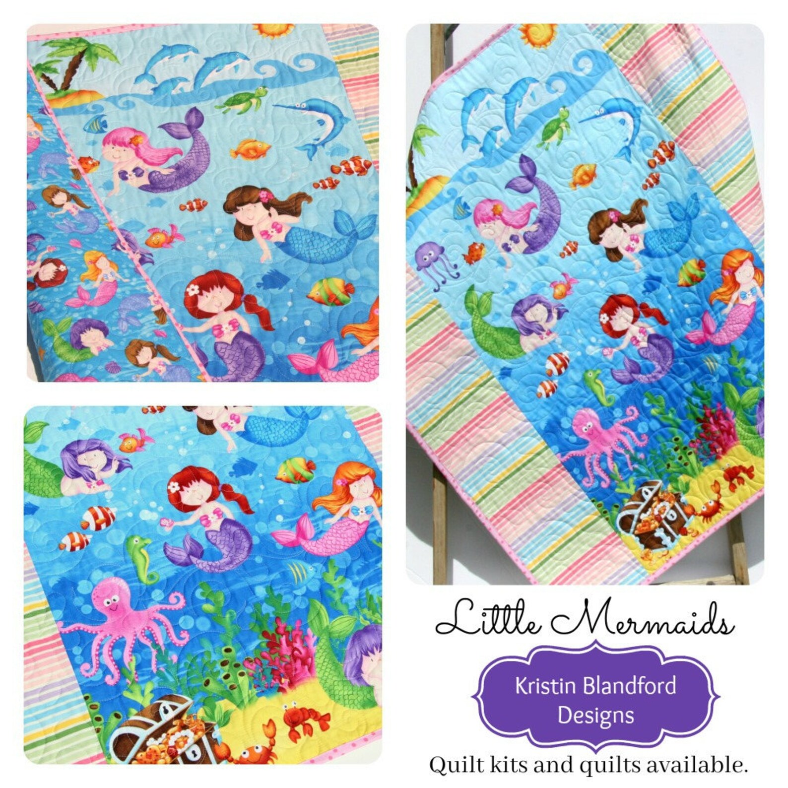 LAST CALL Little Mermaids Quilt Kit Girl Northcott Fabrics Etsy
