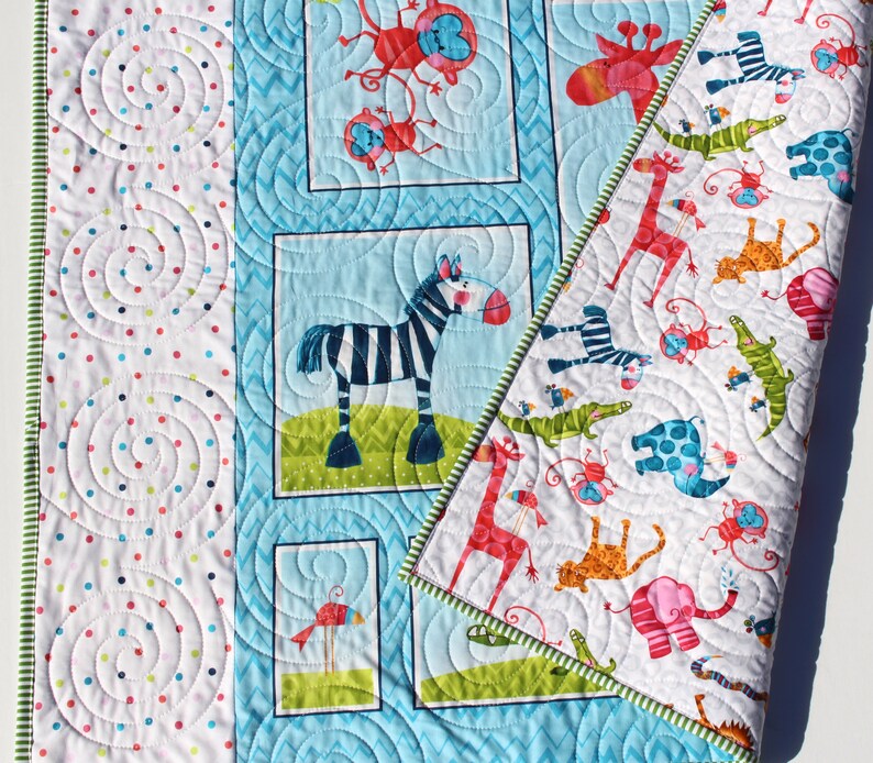 Baby Quilt Kit - Safari Animal Quilt Kit - Jungle Nursery Panel Quilt ...
