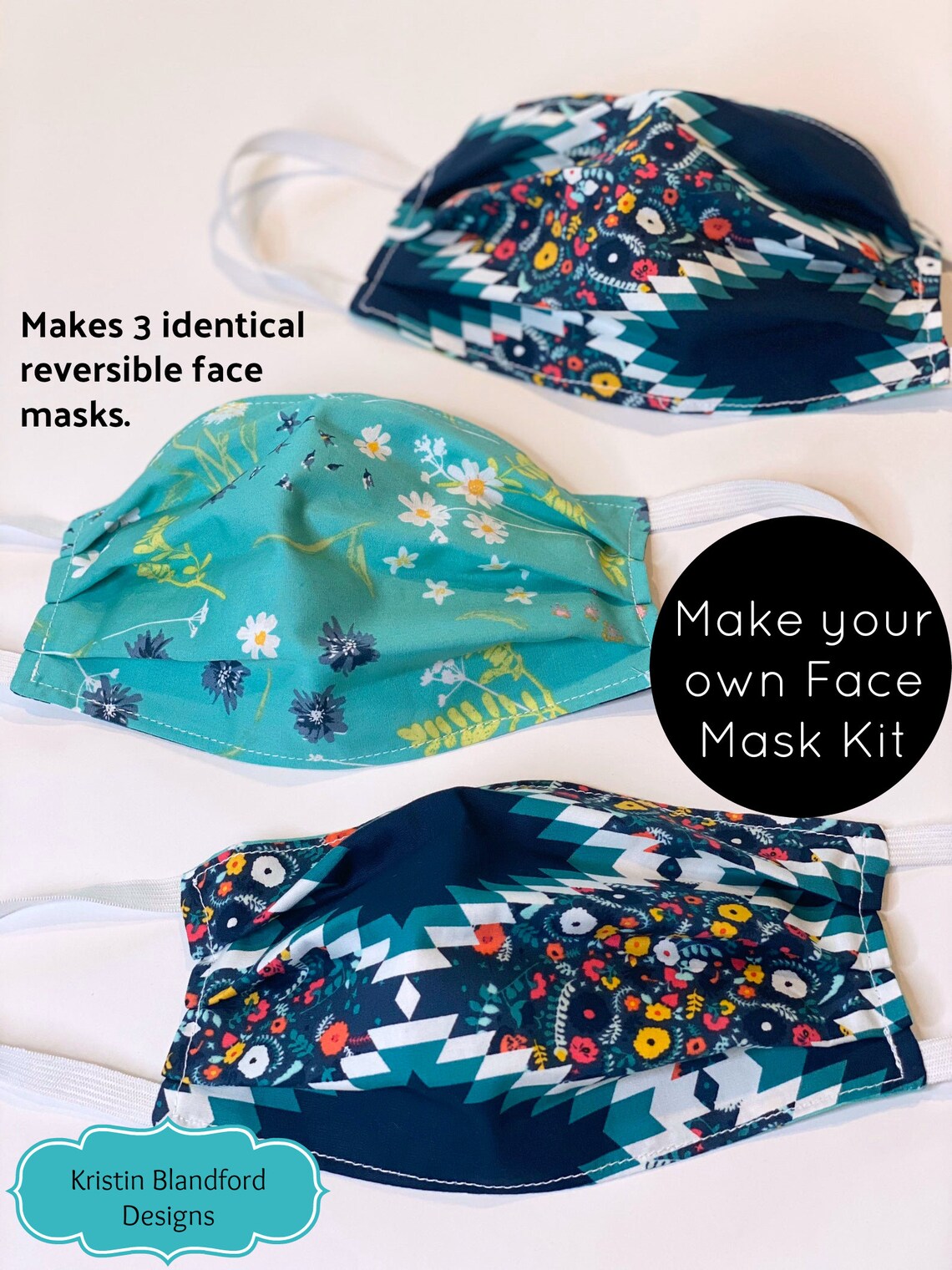 Face Mask Kit Set of 3 DIY Make Your Own Facemask Coverings Etsy