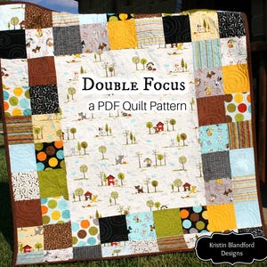 Charm Pack Panel Quilt Pattern PDF – Baby Quilt Pattern for Large Focus Fabrics – Easy Beginner Quilt – Double Focus Quilt Pattern