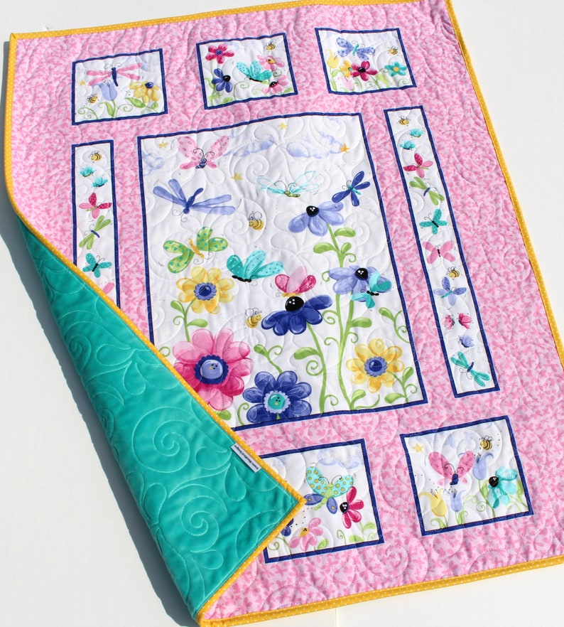 Quilt Kit Pink Butterfly Baby Panel Minky Cuddle Fabric Etsy
