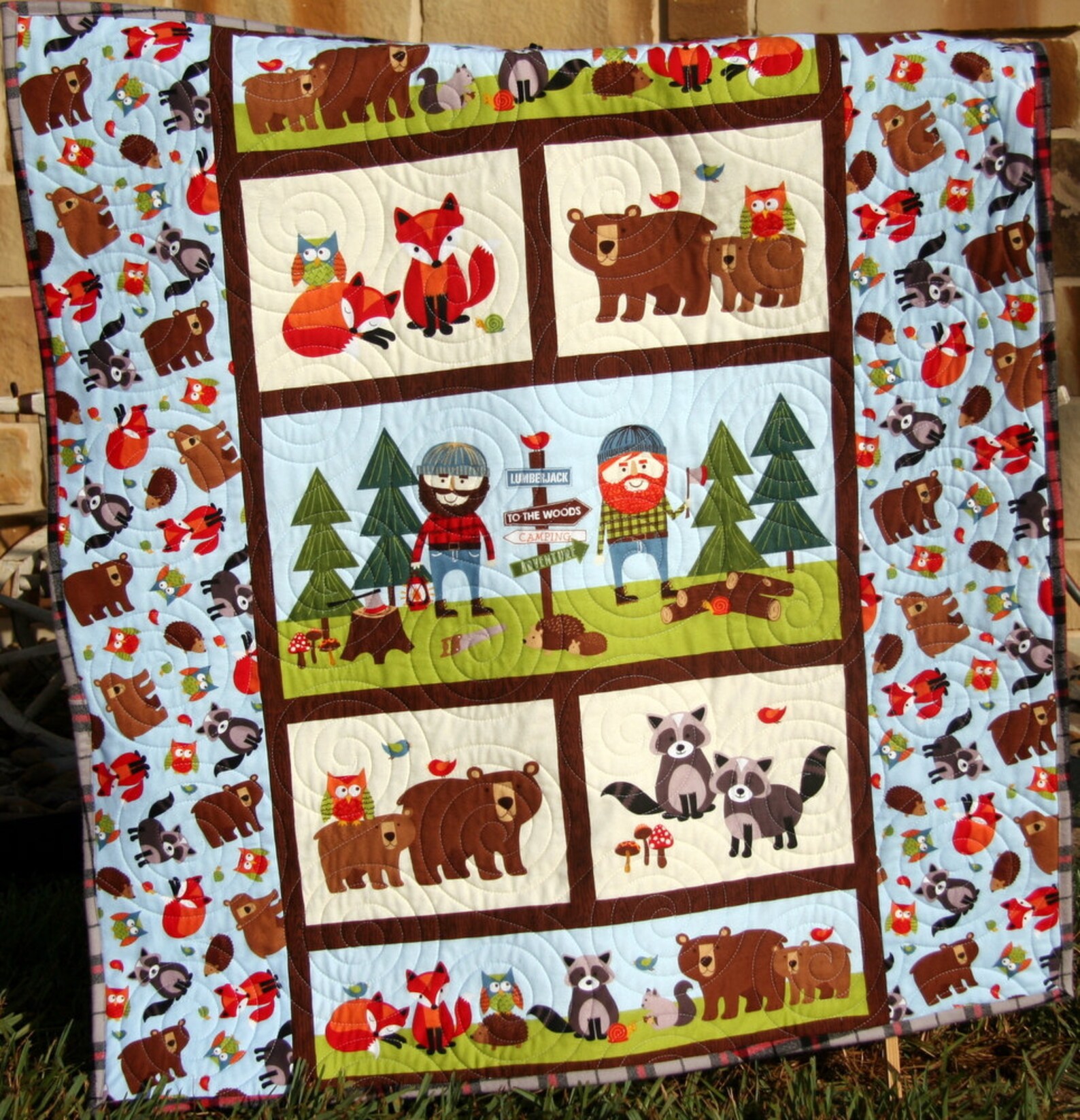 Lumberjack Quilt Kit FLANNEL Baby Boy Panel Quick Easy Etsy
