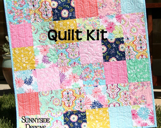 Baby Girl Quilt Kit Floriography Pink Fig Design Riley Blake Etsy