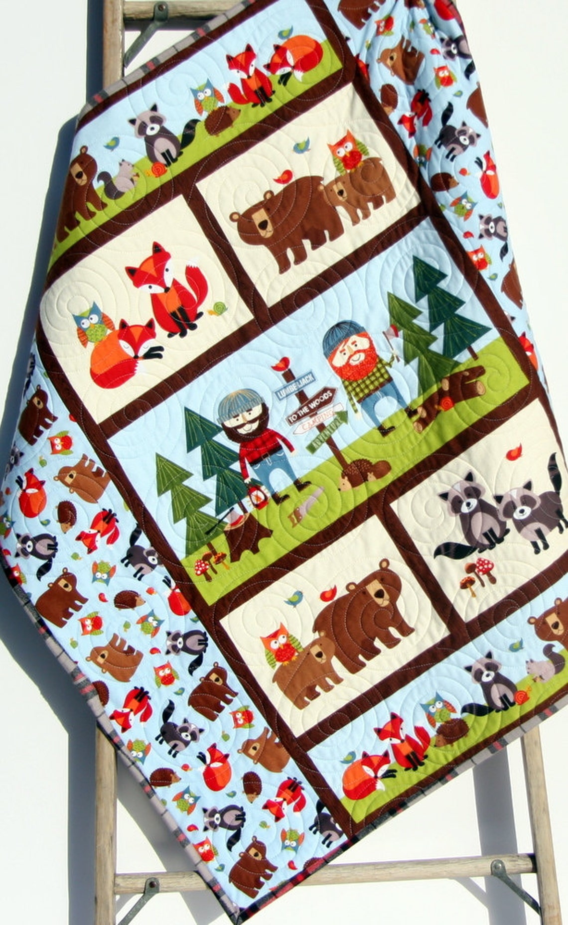 Lumberjack Quilt Kit FLANNEL Baby Boy Panel Quick Easy Etsy