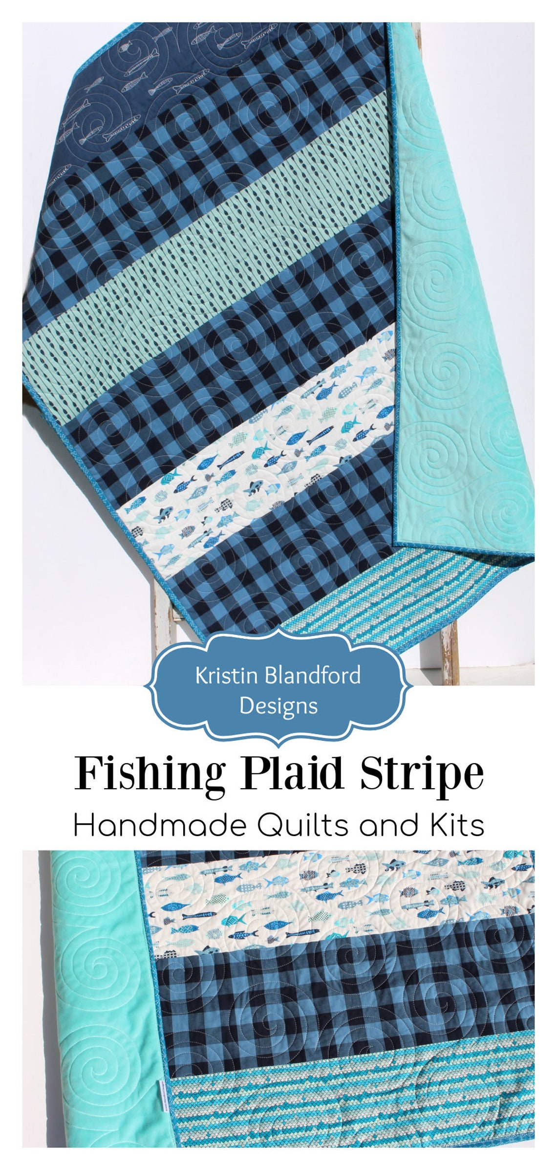 Fishing Quilt Kit Plaid Stripe Rustic Woodland Bedding Crib Etsy