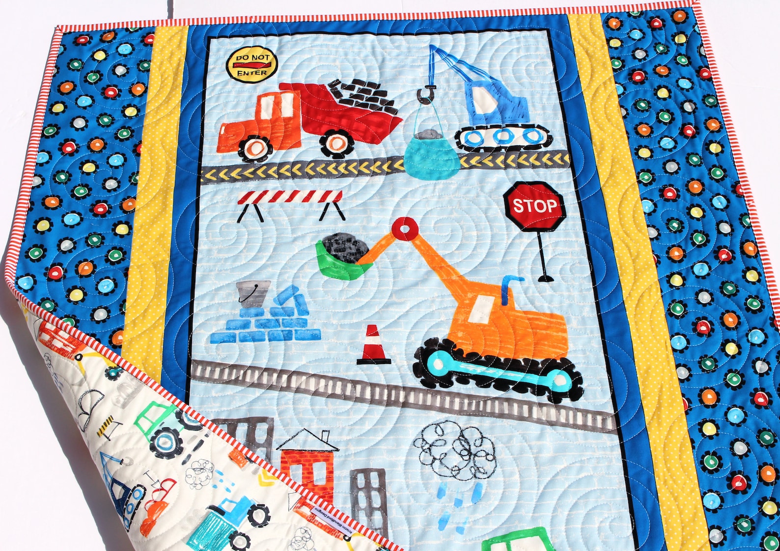 Quilt Kit Construction Baby Boy Panel Quick Easy Fun Beginner Etsy