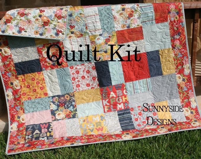 Quilt Kit PB&J Shabby Chic Pattern Basic Grey Throw Blanket Etsy