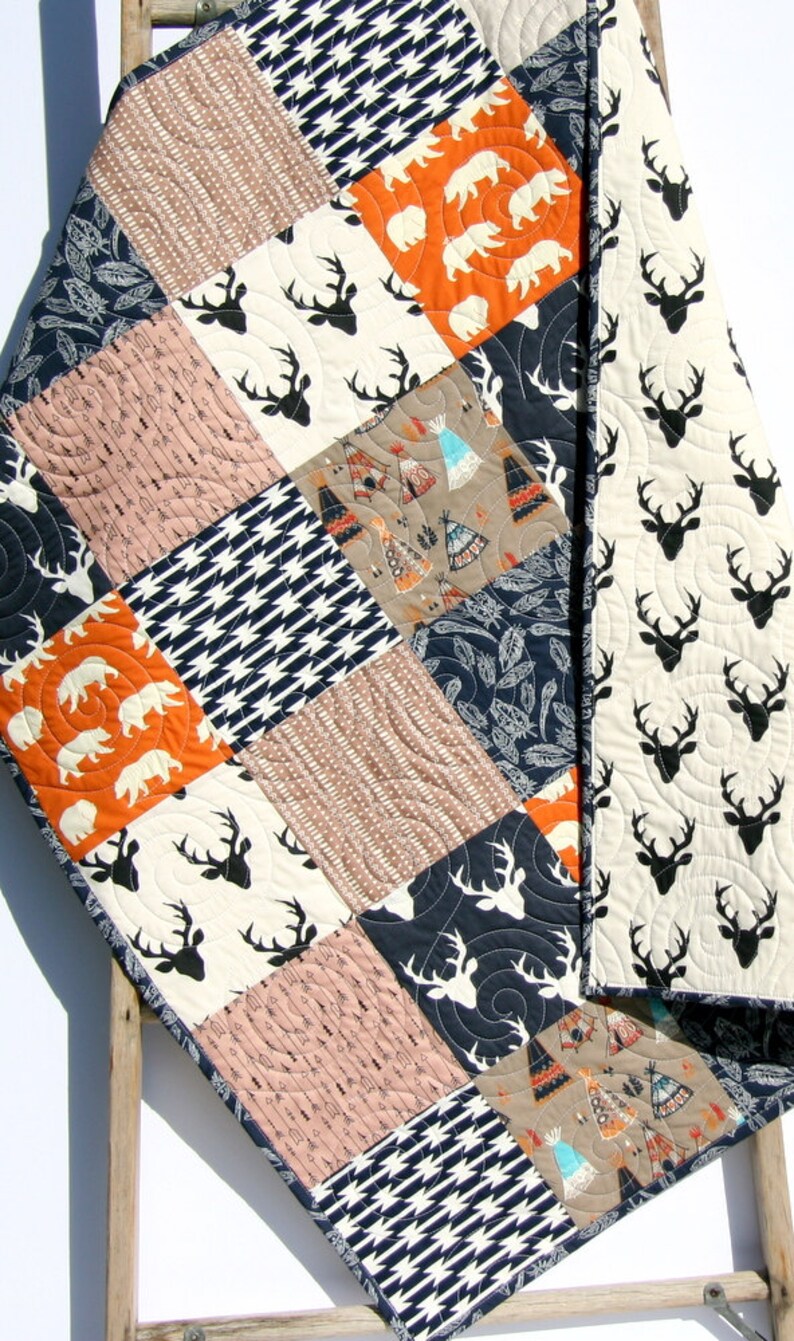 Boy Quilt Kit Woodland Quilt Kit Toddler Quilt Kit Baby Boy Etsy