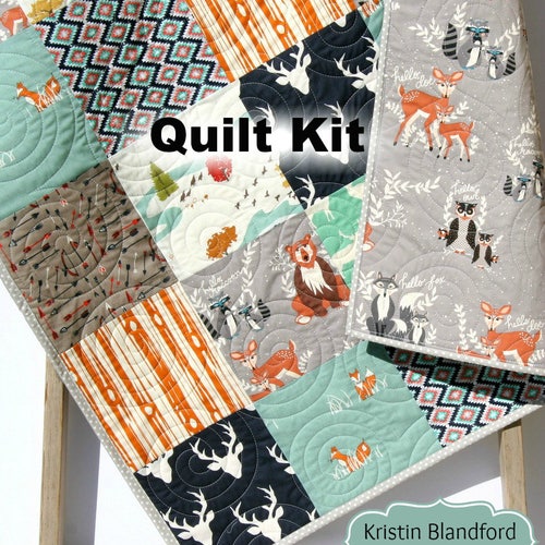 Woodland Quilt Kit Baby Boy DIY Project Forest Animals Etsy Australia