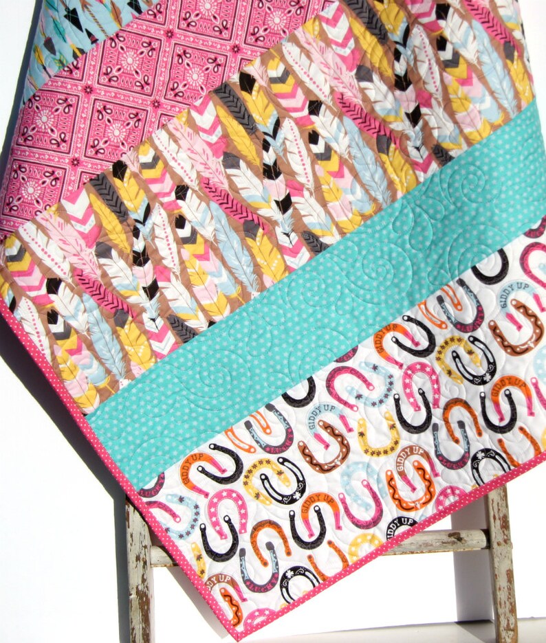 Striped Quilt to Make Quilt Kit Western Girl Fabrics Modern Etsy