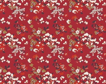 Trinkets Fusion Collection from Art Gallery Fabrics Vintage Florets Red Tonal Blender Floral Flowers FUS-T-1402 Fall Autumn Seasonal