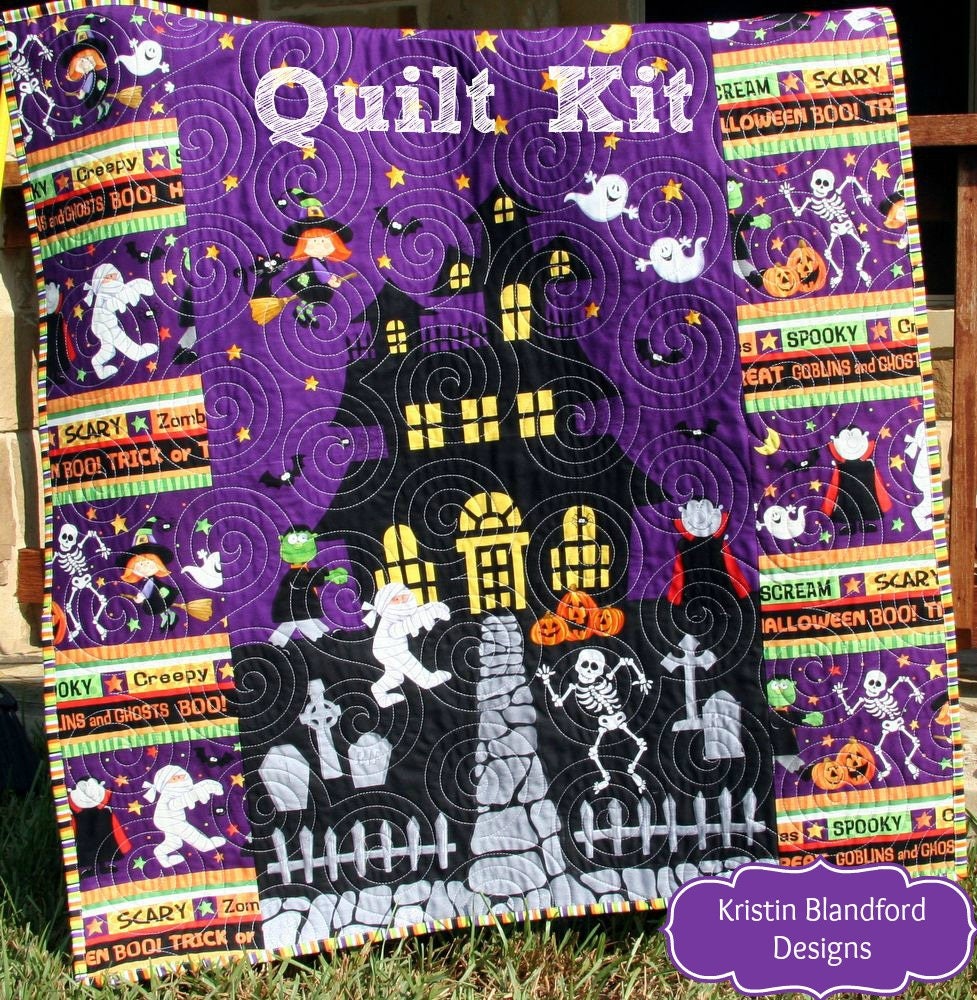 LAST TWO SALE Halloween Quilt Kit Beginner Project Northcott