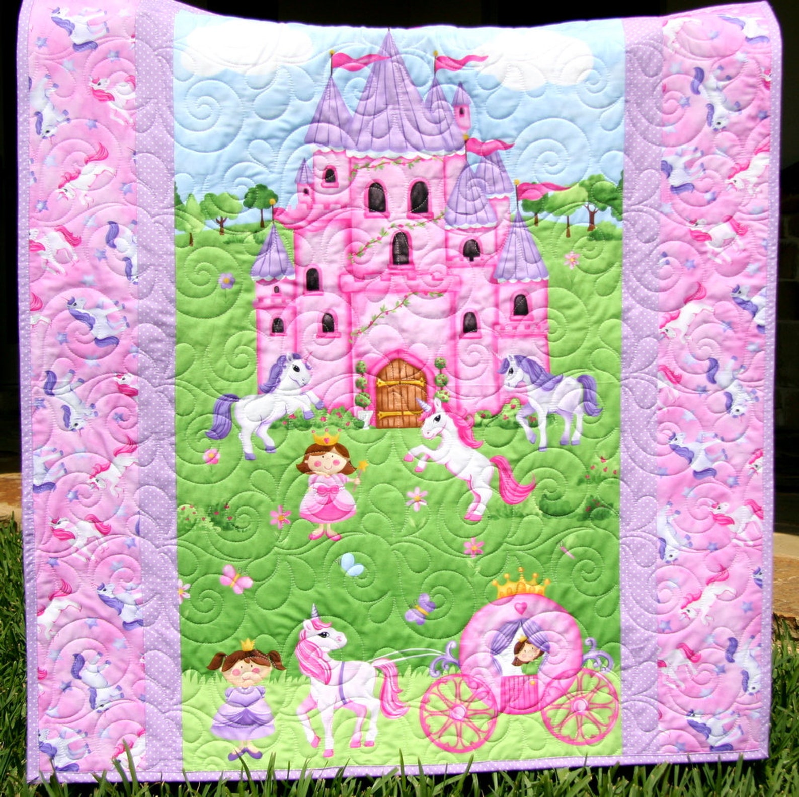 Little Princess Quilt Kit Unicorn Bedding Panel Stripe Etsy