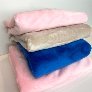 MINKY SCRAPS Shannon Blush, Royal Blue, Latte, Cuddle Soft Bundle Stash Builder Sale MIX-1D