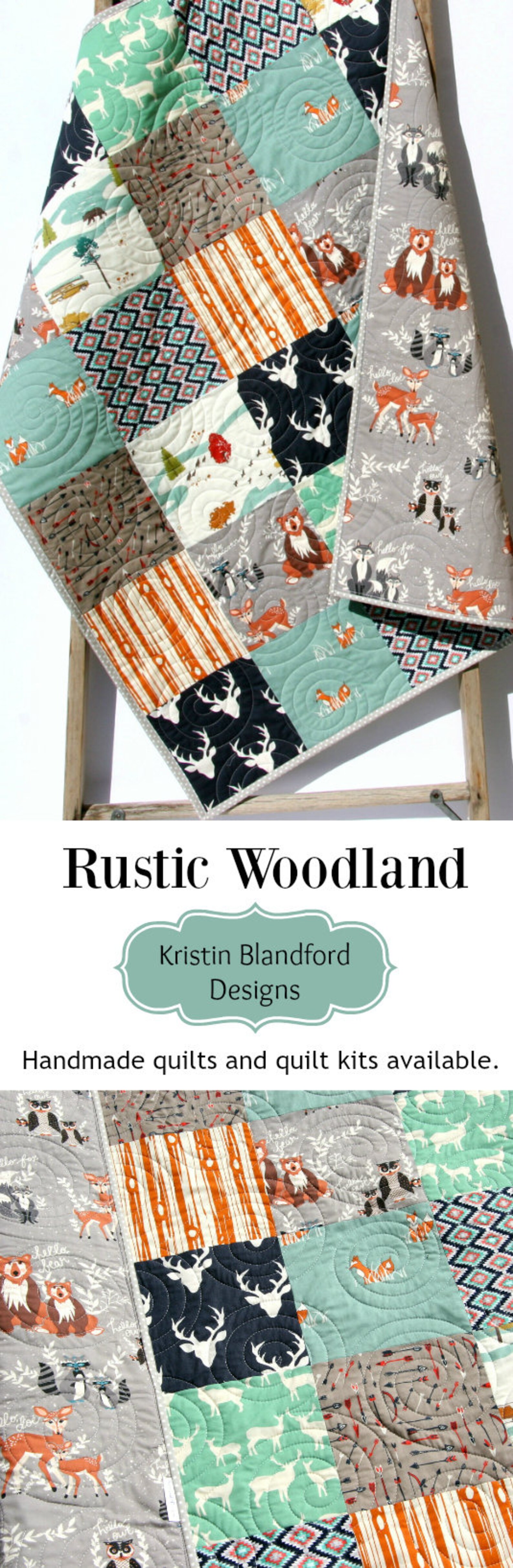 Boy Quilt Kit Woodland Quilt Kit Toddler Quilt Kit Baby Boy Etsy