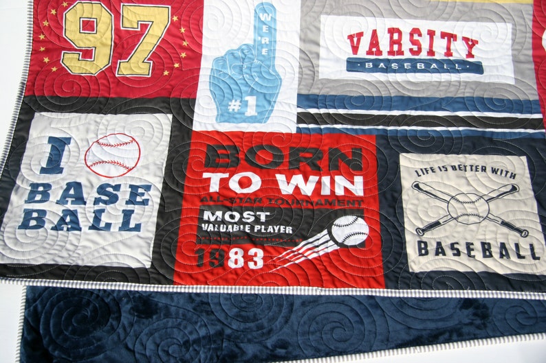 Baseball Quilt Kit Varsity Sports Throw Blanket Sewing Etsy