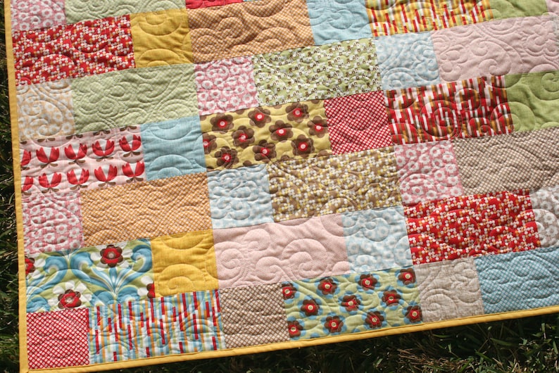 Layer Cake Quilt Pattern, PDF File, Stepping Stones, Easy Quick Beginner Quilting Sewing Digital Download PDF File Instant Upload Throw Baby image 3