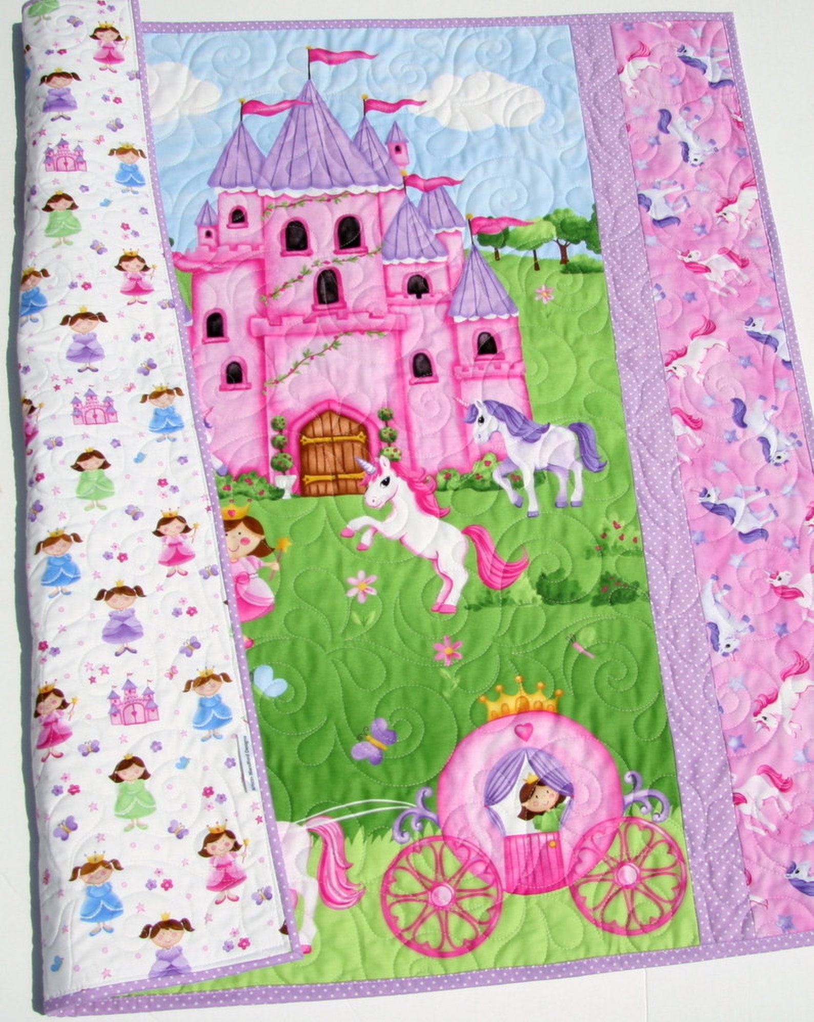 Little Princess Quilt Kit Unicorn Bedding Panel Stripe Etsy