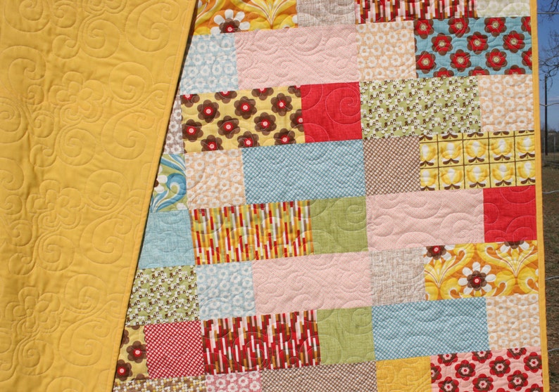 Layer Cake Quilt Pattern, PDF File, Stepping Stones, Easy Quick Beginner Quilting Sewing Digital Download PDF File Instant Upload Throw Baby image 2