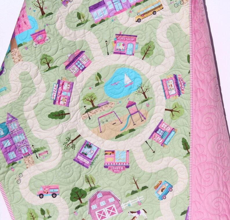 Dreamland Girls Playmat Quilt Kit Panel Baby Blanket Project Etsy