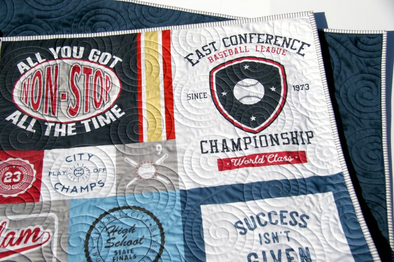 Baseball Quilt Kit Varsity Sports Throw Blanket Sewing Etsy