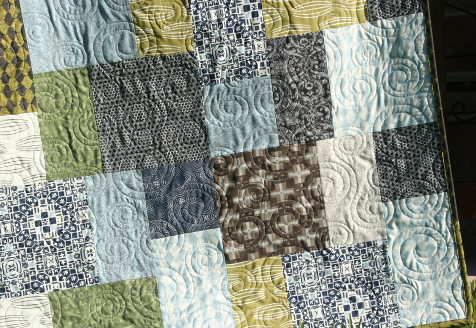 Big Block Quilt Pattern Modern Mosaic Big and Tall Fat Etsy