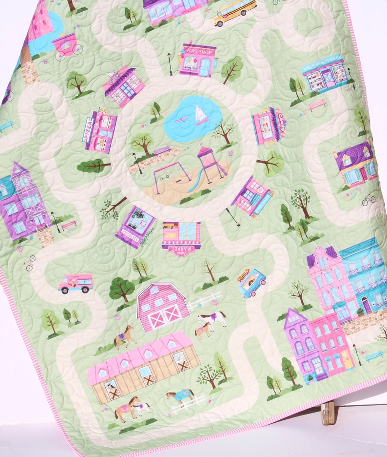 Dreamland Girls Playmat Quilt Kit Panel Baby Blanket Project Etsy