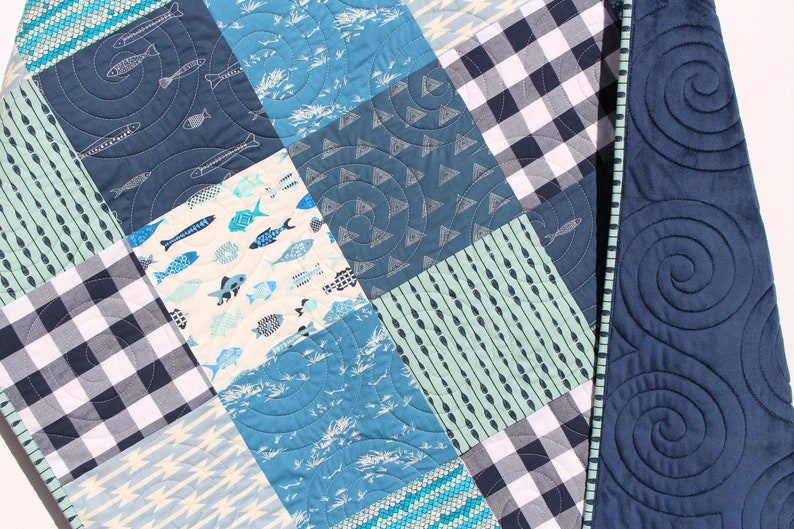 Fishing Quilt Kit Plaid Rustic Woodland Bedding Crib Blanket Etsy