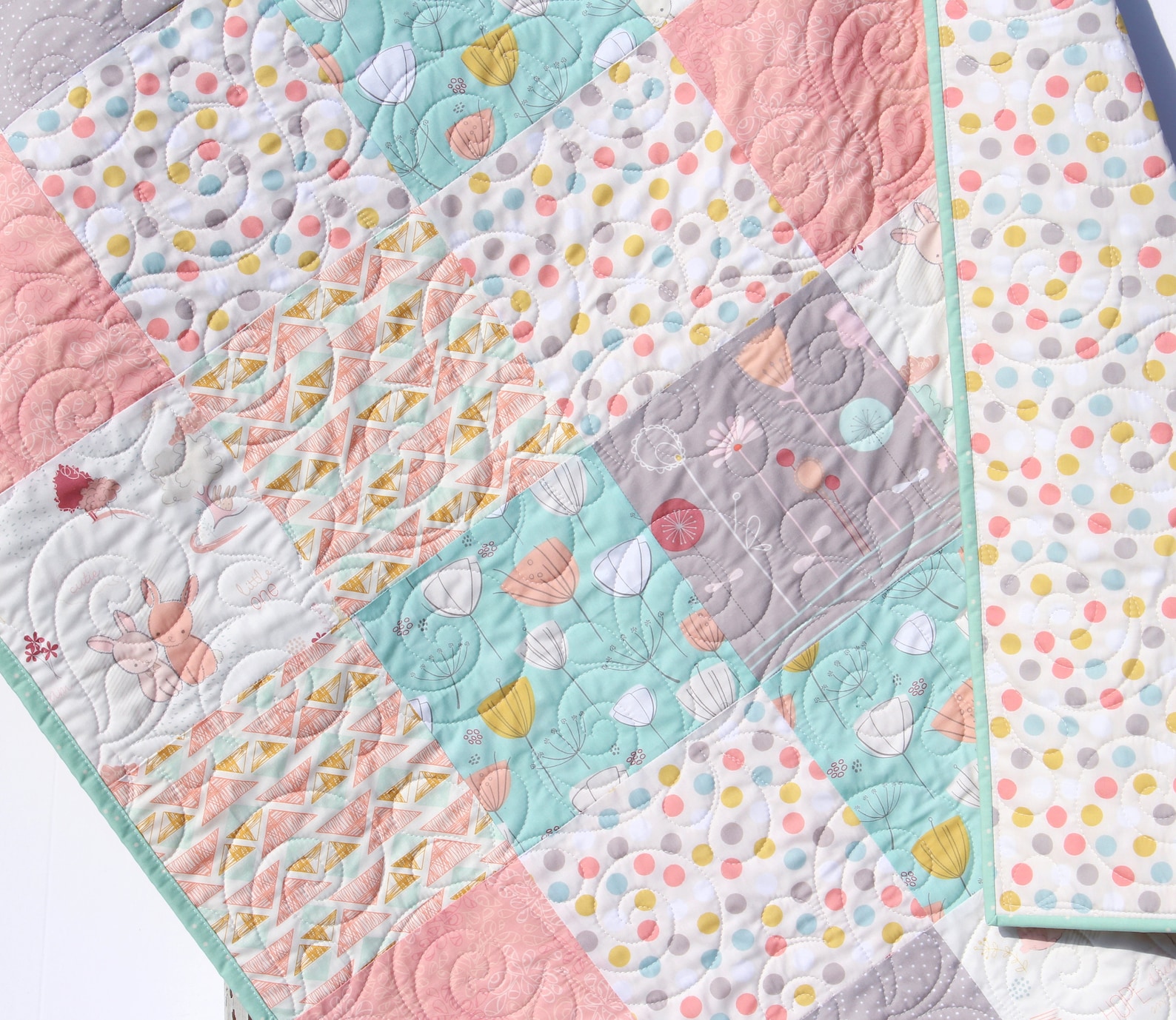 Quilt Kits Littlest Bunnies Pastel Nursery Crib Blanket DIY Do - Etsy
