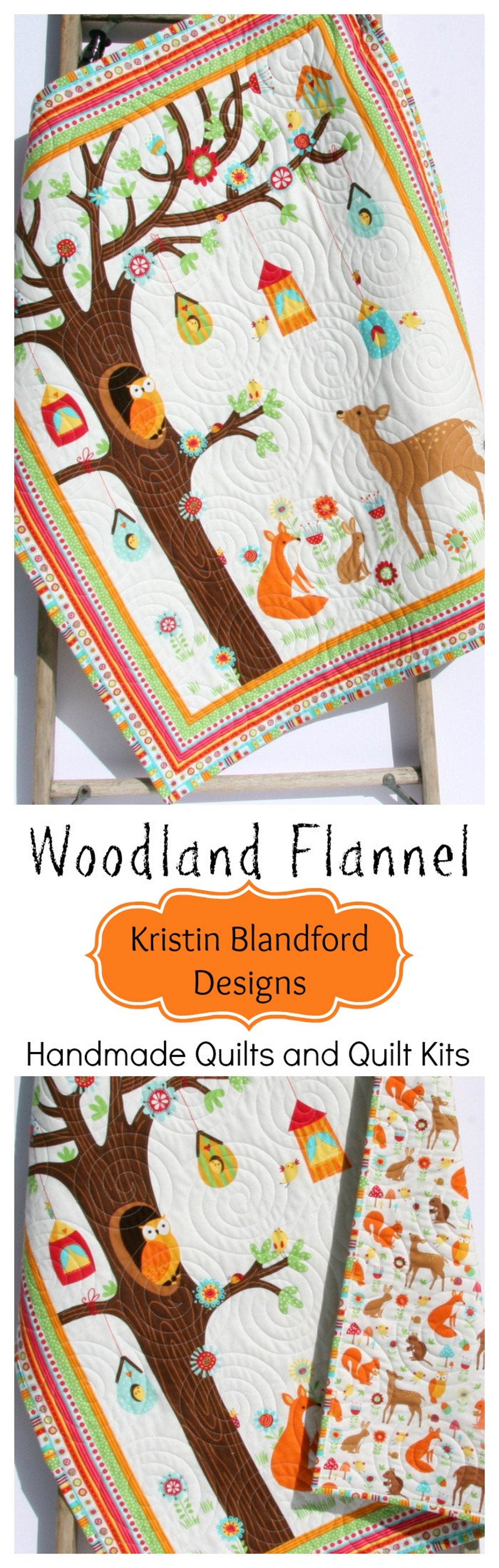 Quilt Kit FLANNEL Baby Blanket Panel Quick Easy Woodland Etsy