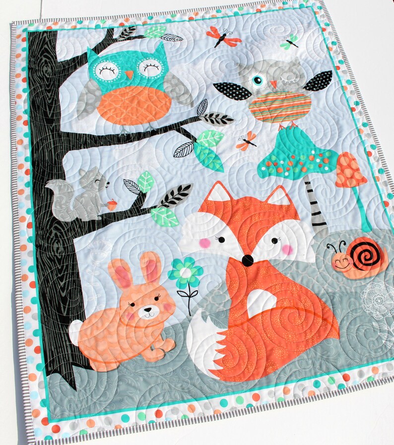 Panel Quilt Kit Forest Woodland Animals Boys or Girls Etsy