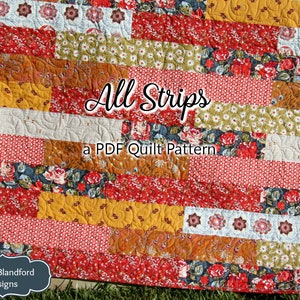 Strip Quilt Pattern All Strips Fat Quarters Striped Easy Simple Quick Throw Twin Size Striped Quilting Sewing PDF Instand Upload image 1