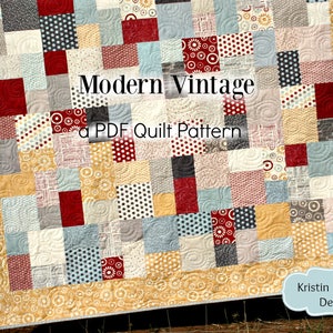 PDF Quilt Pattern, Layer Cake, Beginner, Simple Quick Easy, Instant Download, DIY, Quilting Pattern, Baby Quilts, Throw Quilts, Modern image 1