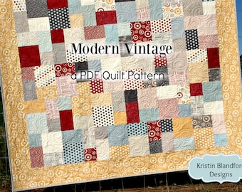 PDF Quilt Pattern, Layer Cake, Beginner, Simple Quick Easy, Instant Download, DIY, Quilting Pattern, Baby Quilts, Throw Quilts, Modern