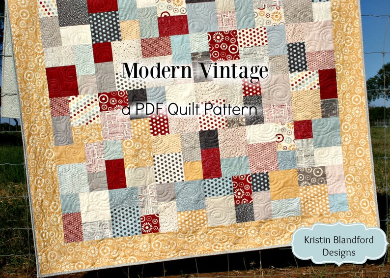 PDF Quilt Pattern, Layer Cake, Beginner, Simple Quick Easy, Instant Download, DIY, Quilting Pattern, Baby Quilts, Throw Quilts, Modern image 1