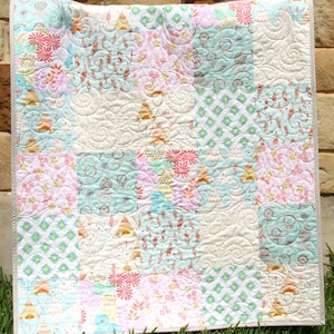 Twin quilt kit woodland girl pastel forest animal quilt kit last one available discontinued quilt kit Kristin Blandford Designs